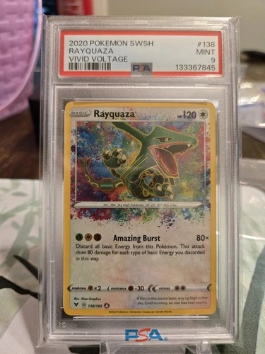 2020 Pokemon SWSH Rayquaza VIVID VOLTAGE PSA MINT 9 #138