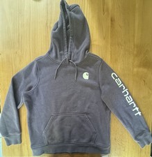 Carhartt Youth L 12/14 Pullover Hoodie Relaxed Fit Logo Long Sleeve Pockets