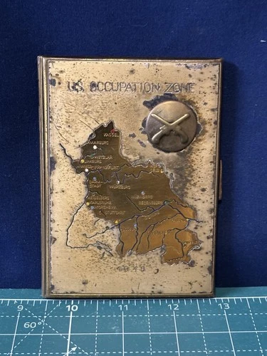 WW2 US Military Rare Occupation Cigarette Case 1946