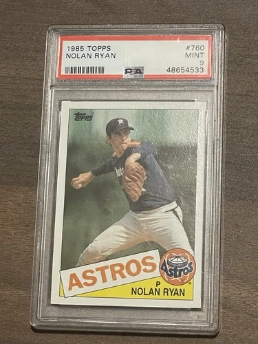 NOLAN RYAN~HOUSTON ASTROS~1985 TOPPS PSA-9 MINT HOT GRADED MLB BASEBALL CARD#760