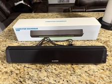 Bluedee SK010 Soundbar 2.0 Channel Wired USB Black/Green LED 16.45x2.67 in