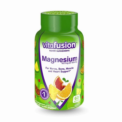 Vitafusion Magnesium Supplement Gummies Tropical Citrus 60ct, EXP:06/26