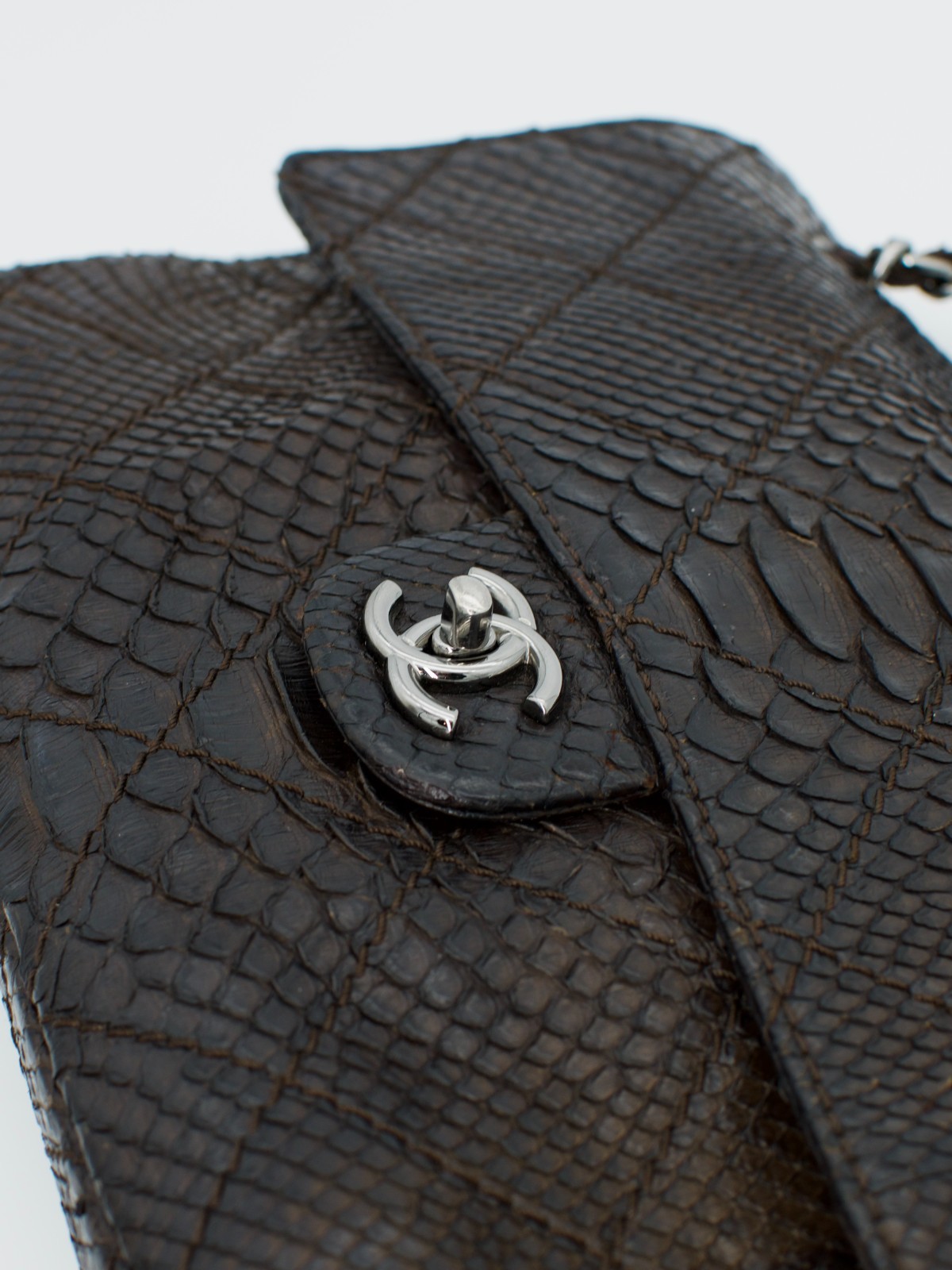 RARE Chanel Exotic Python Leather Classic Flap Sh… - image 3