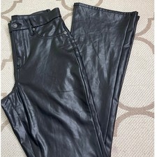 American Eagle Curvy Super High Rise Kick Boot Faux Leather Pants Size 6