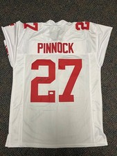 JASON PINNOCK Signed Auto New York Giants Custom XL Jersey (JSA Witnessed COA)