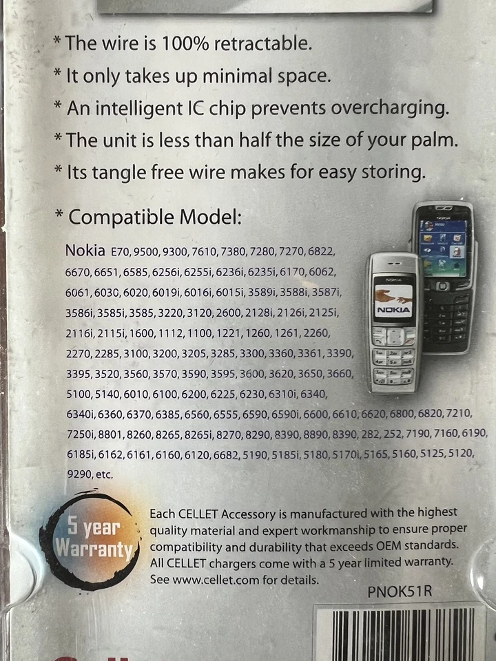 Cellet Retractable car charger Nokia OLDER PHONES - Image 3 of 3