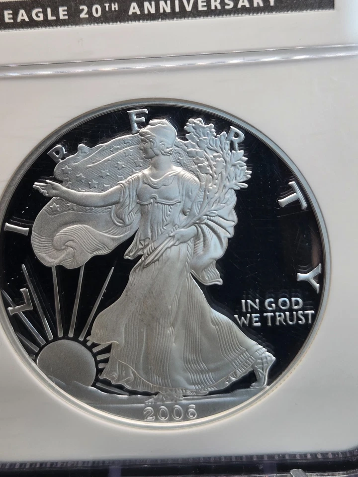 2006-W American Silver Eagle – NGC PF70 Ultra Cameo – 20th Anniversary Proof - Image 3 of 4