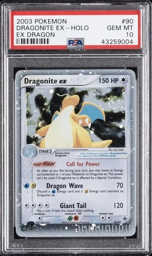 2003 POKEMON EX DRAGON #90 DRAGONITE EX-HOLO PSA 10