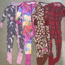 Little Sleepies Zippy Lot Size 6-12 Months Wash Wear Play Girls Baby