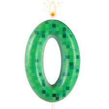 Pixel Miner Birthday Cake Candle, Dynamite Candle Green M,