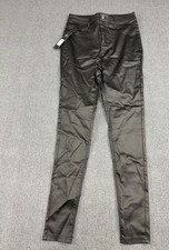 Fashion Nova Womens Black Coated Skinny Pants NWT L