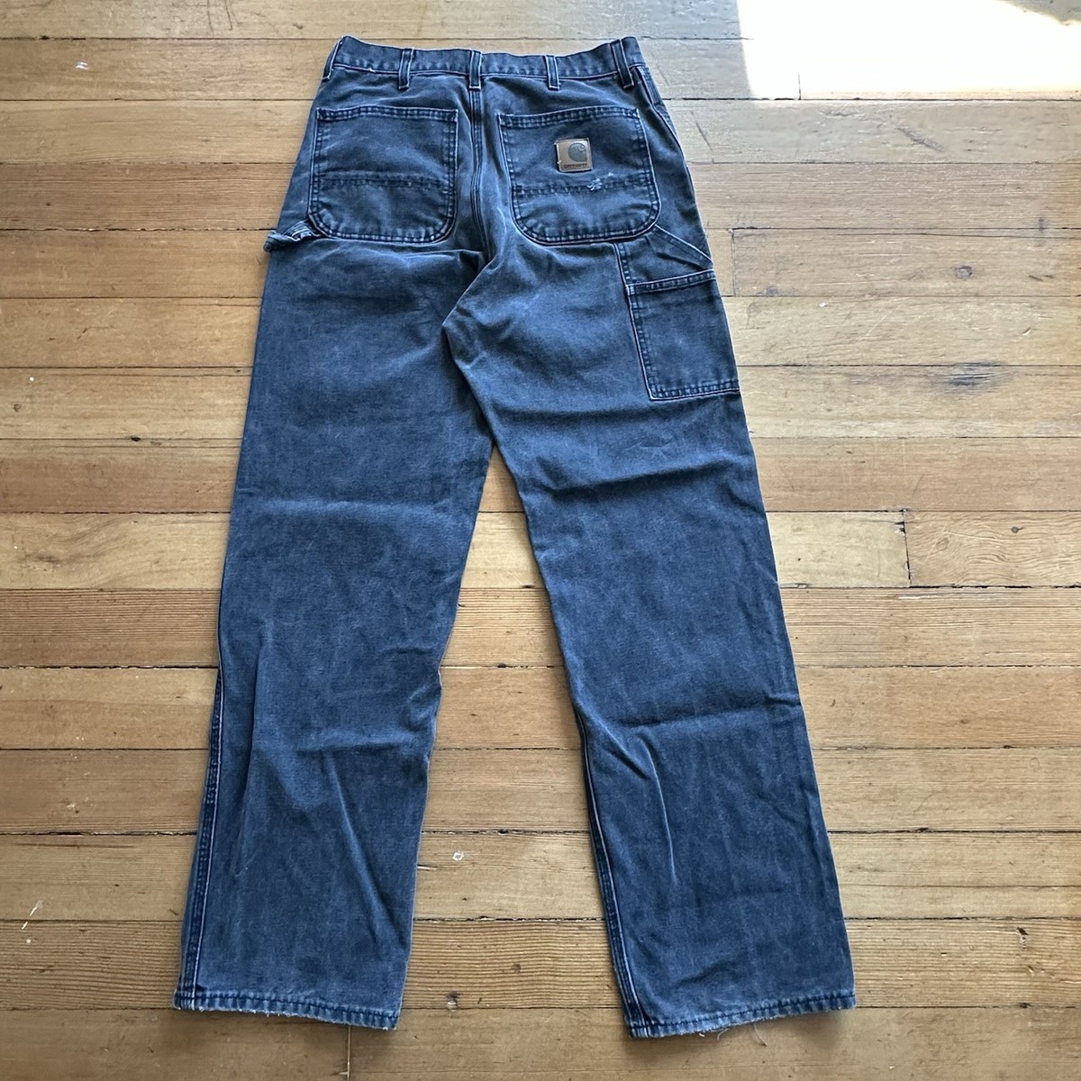 Vintage Carhartt Faded Black Pants B12 ONX 30 x 31 90s Carpenter