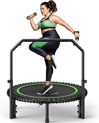 BCAN BT2 450/550LBS Mini Rebounder Trampoline for Adults with Bar, Fitness Tramp