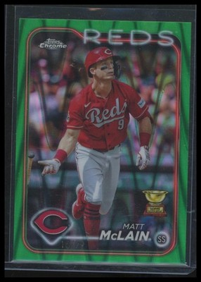 2024 Topps Chrome #48 Matt McLain Green Raywave Refractors #/99