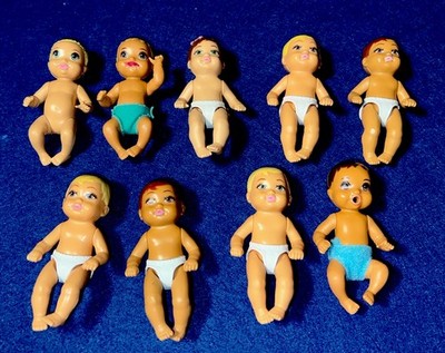 VINTAGE LOT  Of 9 KRISSY Baby Dolls Barbie Mattel RedHead, Blond, Brown Black