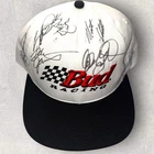 Dale Earnhardt Sr Jr Jarrett Rudd #3 +6 BUD RACING signed NOS VINTAGE NASCAR hat