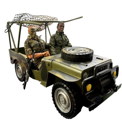 GI Joe Military M&C Jeep Vehicle Green Camo Action Figure Set