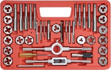 40pcs SAE Tap and Die Set, Standard Thread Rethreading Tool Kit, Coarse  Fine T