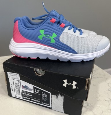 Under Armour Kids GGS Outhustle Big Girls 4.5Y Pink Blue Gray White 3024832-100