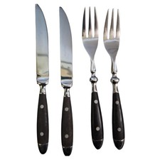 Set posate INOX 4 pezzi coltello forchetta posate da pranzo classico multicolore