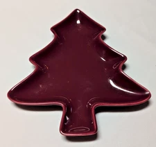 Chantal Baker Stoneware Dish Christmas Tree Ramekin Mold 5” Red