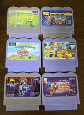 Vtech V.Smile Game Cartridges Lot Of 6 Batman, Spongebob, Zayzoo, Mickey  More 