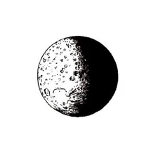 realistic MOON unmounted rubber stamp, astronomy, full moon, Halloween #15