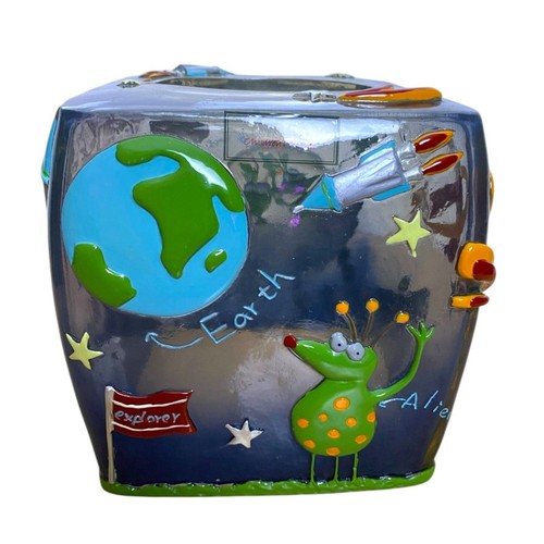 Laura Ashley Space-Themed Ceramic Tissue Box Cover (C72Q) - Picture 4 of 6