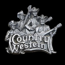 Country Western Band Bergamot Belt Buckle Made in USA T96 3.35" X 3" 1981 Exc