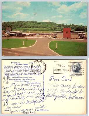 Evendale Cincinnati Ohio MAYFAIR MOTEL SWIMMING POOL Postcard T218
