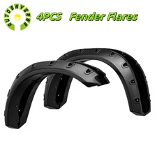 4X Fender Flares for 09-18 Dodge Ram 1500 Pocket Rivet 19-23 Classic Wheel Cover