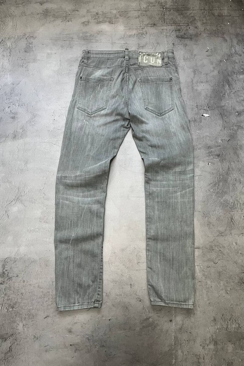 Dsquared2 Tidy Biker Grey Jeans Pants Distressed Men`s Size Dsquared2 Tidy Biker Grey Jeans Pants Distressed Men`s Size