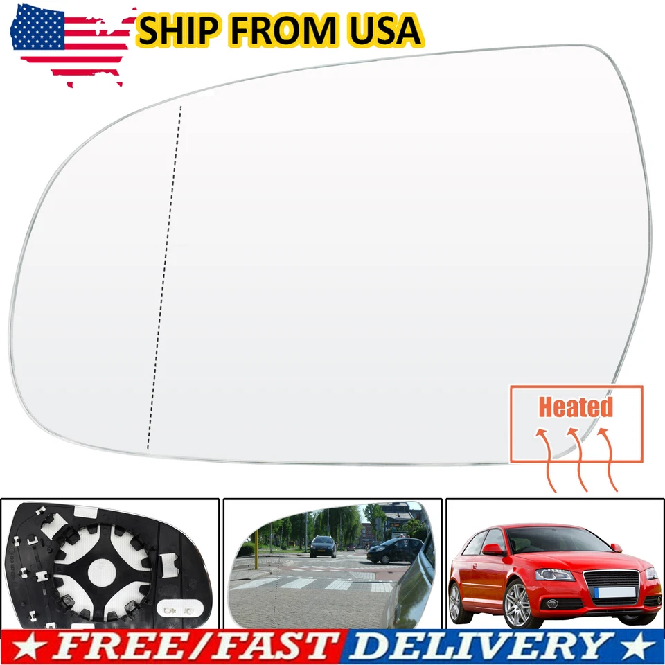 Left Side Driver Mirror Glass with Heated for Audi A3 A4 A5 Quattro 2010 - 2017 Foto 2 de 4