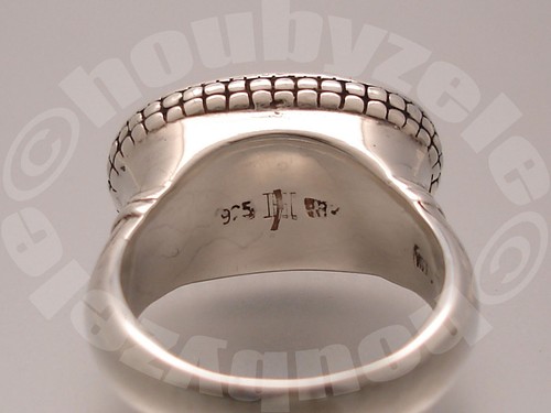 John Hardy Sterling and 18K Tribal Oval Ring Sz 10.25 - Picture 8 of 14