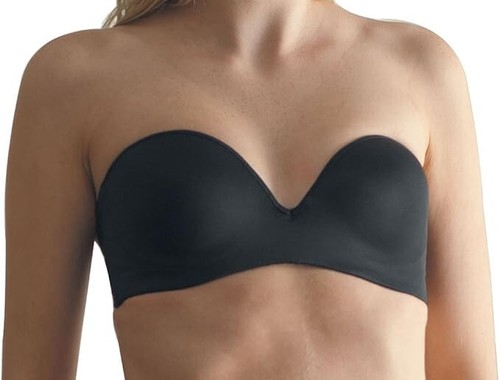 Carnival Seamless Mold Low Plung Bandeau Bra Black 34D - Picture 2 of 2