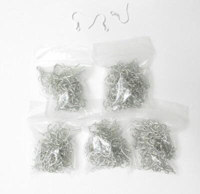 NEW-PLATINUM TONE FISHHOOK EARWIRES-PKG OF 500---(250 PAIR)-GREAT PRICE