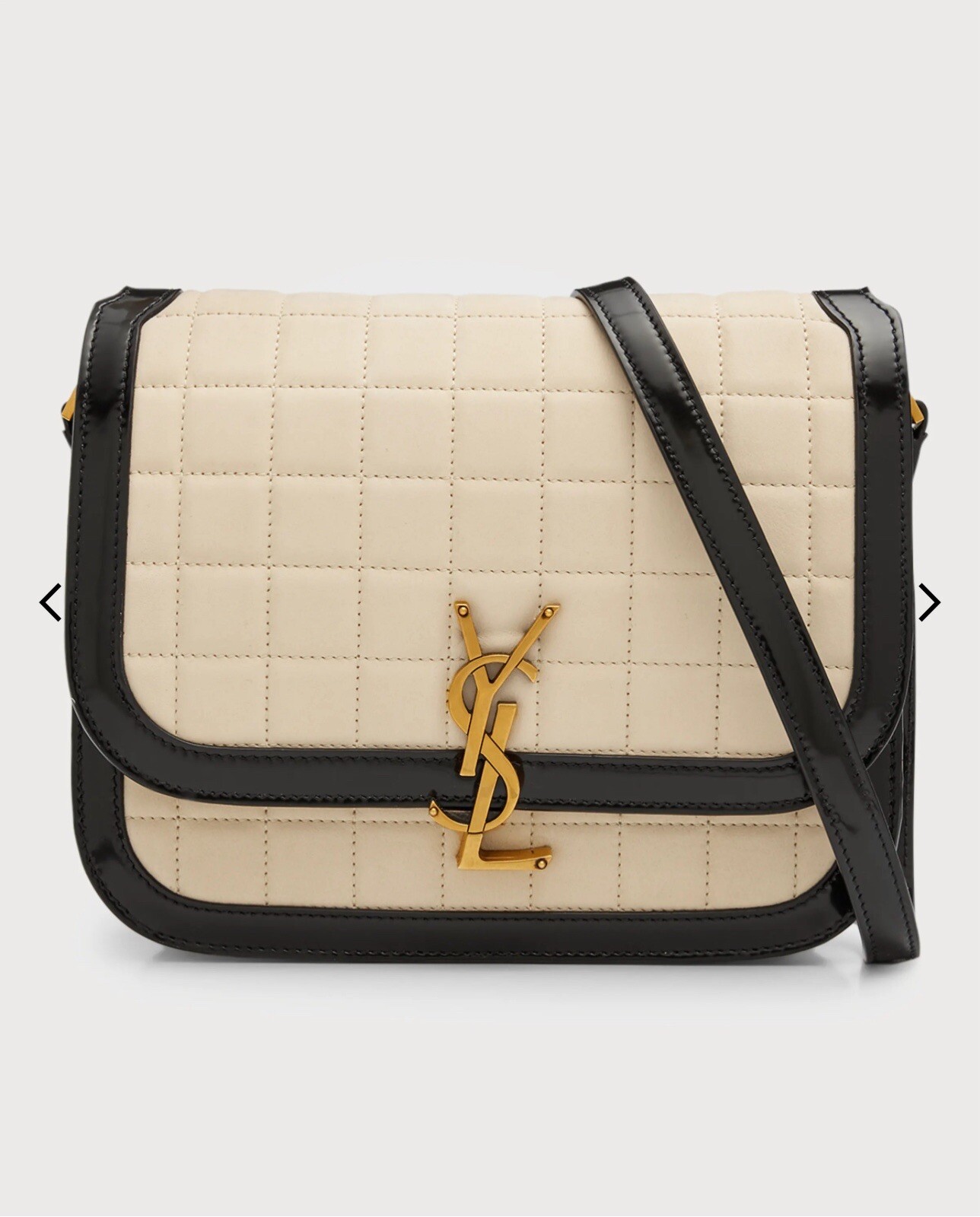 SAINT LAURENT Borsa a tracolla media YSL in nabuk trapuntato e pelle liscia