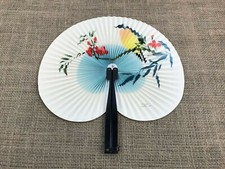 ORIGINAL VINTAGE CHINESISCHER HANDFÄCHER MIT EXOTISCHEM VOGEL & BLUMEN
