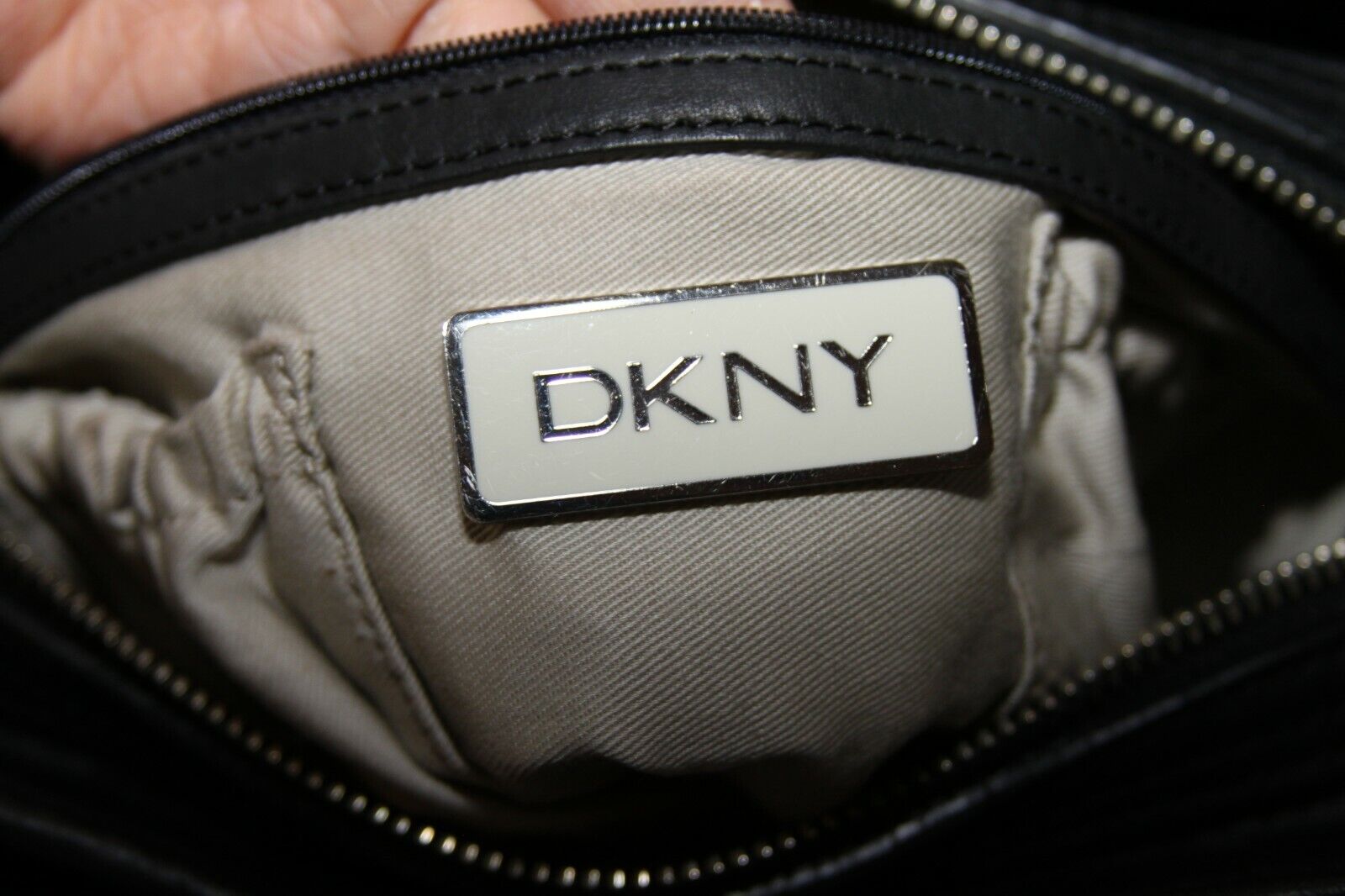 DKNY Black Gold Leather Backpack – ReturnStyle