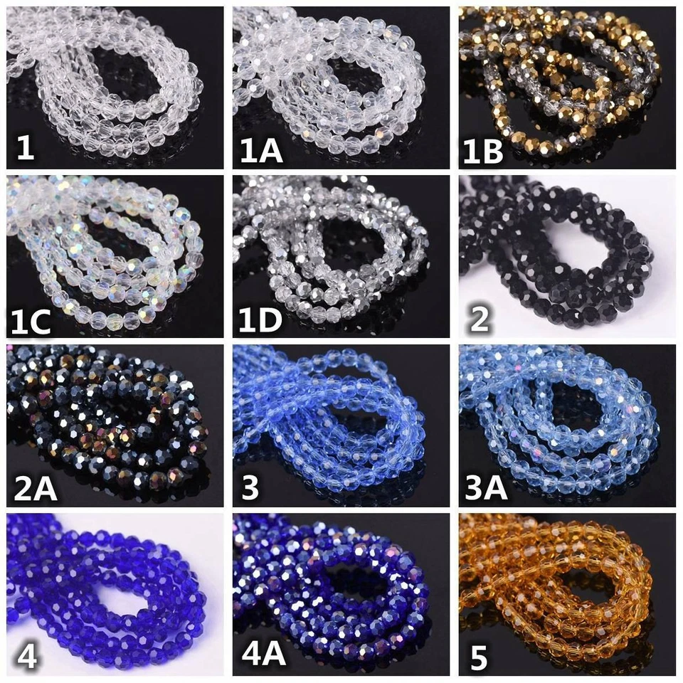 200pcs 3mm Round Faceted Ball Crystal Glass Loose Spacer Beads Lot Wholesale - Image 3 of 4