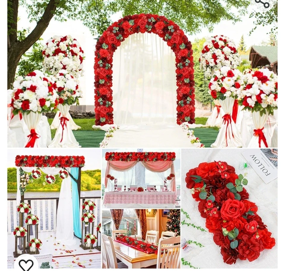 Свадебная арка искусственные цветы - упаковка из 6 реалистичных шелковых роз на все случаи жизни - Изображение 2 из 4