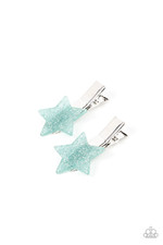 Paparazzi Sparkly Star Chart Blue Hair Clip - New