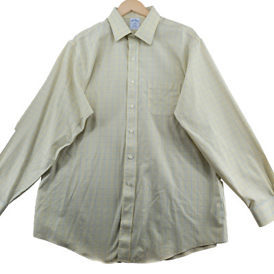 Brooks Brothers Regent Fit Non Iron Men's Size 17-4/5 Check Cotton Dress Shirt