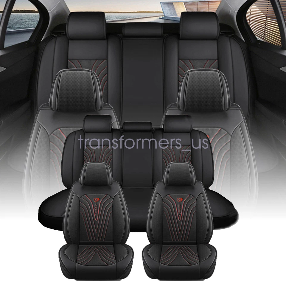 Juego completo de fundas de asiento de coche de cuero para Toyota RAV4 5 asientos delanteros + traseros protectores Foto 2 de 4