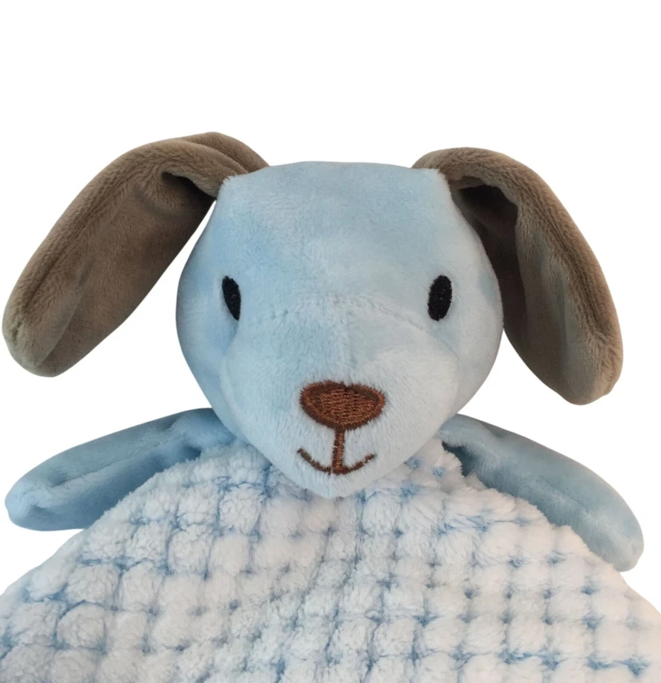 Okie Dokie Blue Puppy Dog Lovey 13" Minky Dots Baby Security Blanket - Image 2 of 4