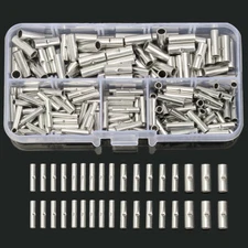 280Pcs Uninsulated Copper Bare Terminal Bootlace Ferrules Wire Crimp Connectors