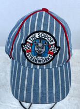 Thomas The Train The Sodor Steamworks Blue White Red Denim Stripe Child Hat Cap