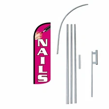 Nails Flag Flutter Feather Banner Swooper Extra Wide Windless