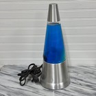 Vintage Blip Lava Lamp Blue 13” Tall~ Silver Base & Cap
