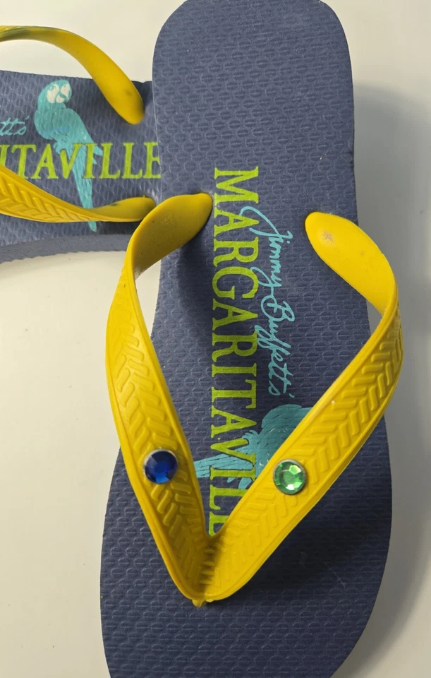 Sandalia Tanga Chanclas Margaritaville Mujer Talla S Azul Verde Amarillo Playa Yoga Foto 4 de 4